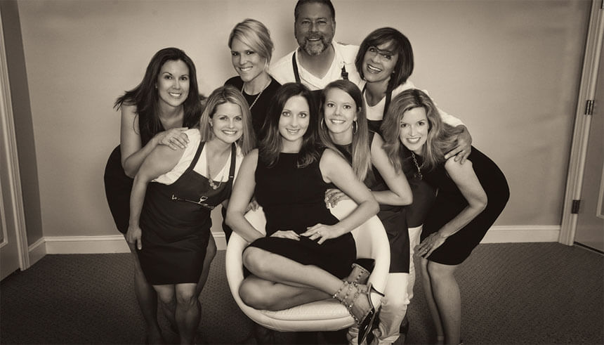 The team from Wine and Design painting studio